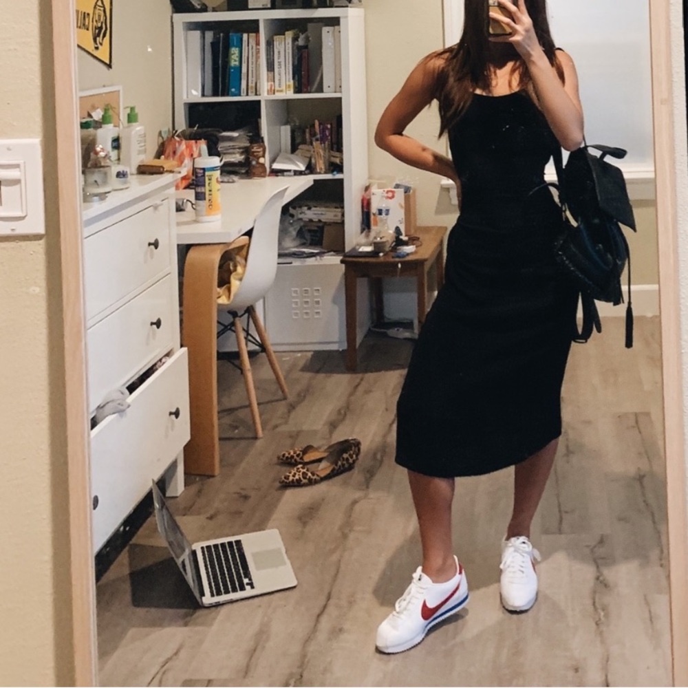 BRANDY MELVILLE SILKY SLIP MIDI DRESS
